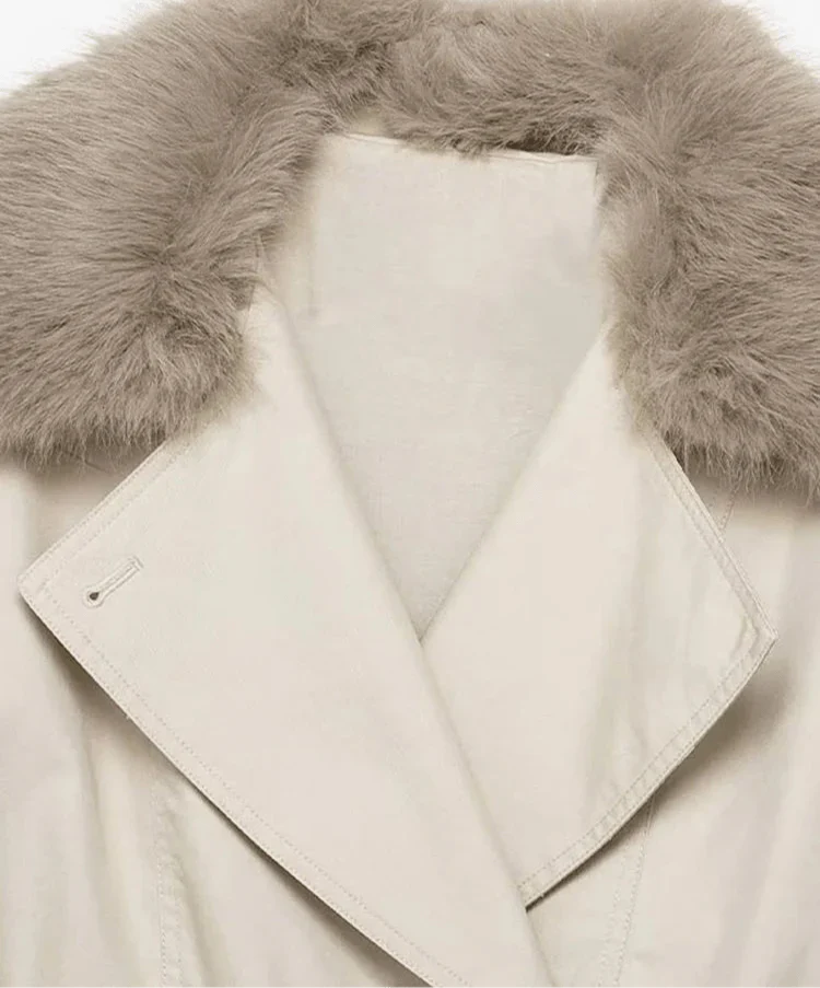 Camille trench coat with faux fur