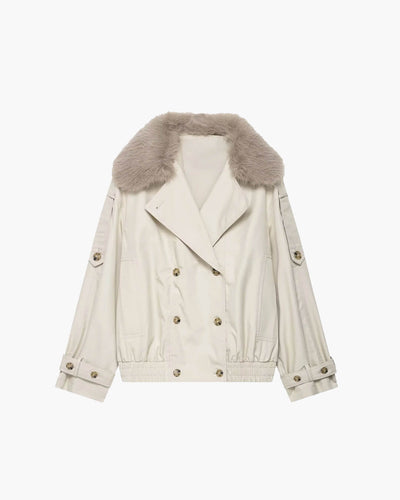 Camille trench coat with faux fur