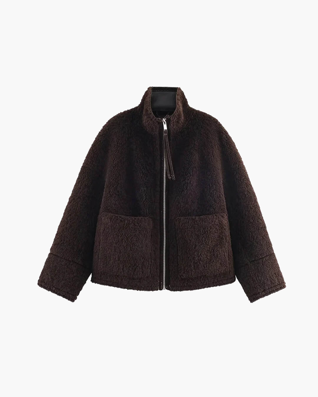 Carol jacket with stand-up collar made of faux fur