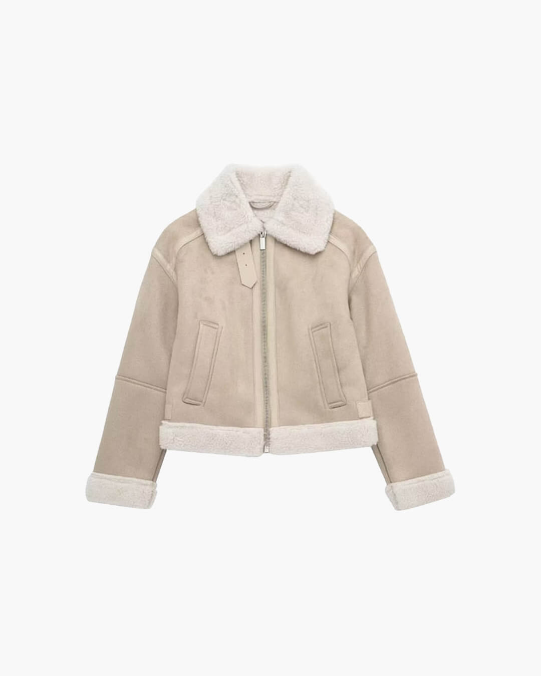 Cindy Faux Fur Trim Suede Jacket