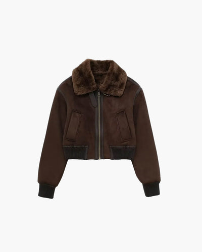 Esme suede short bomber jacket
