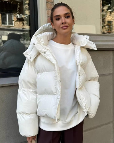 Sylvia Quilted Cropped Puffer Jacket with Hood