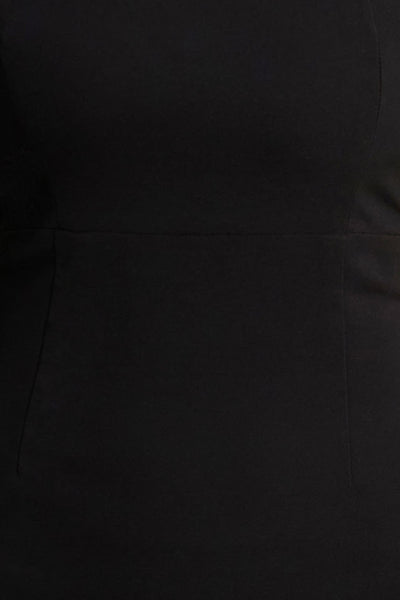 Retreat | Black Square-Neck Maxi Dress With Satin Puff-Sleeves