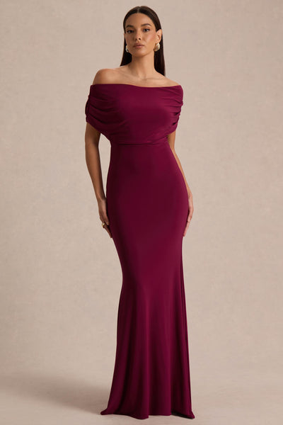 Bowden | Berry Bardot Maxi Dress