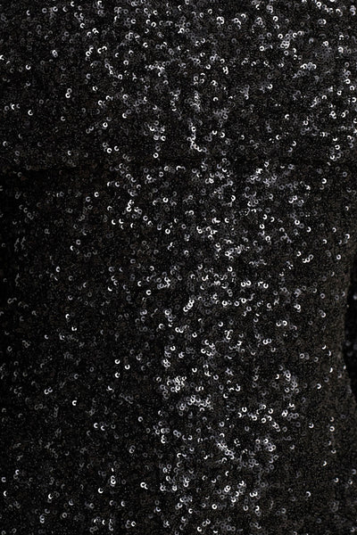 Obsession | Black Sequin Bardot-Neck Maxi Dress With Long Sleeves
