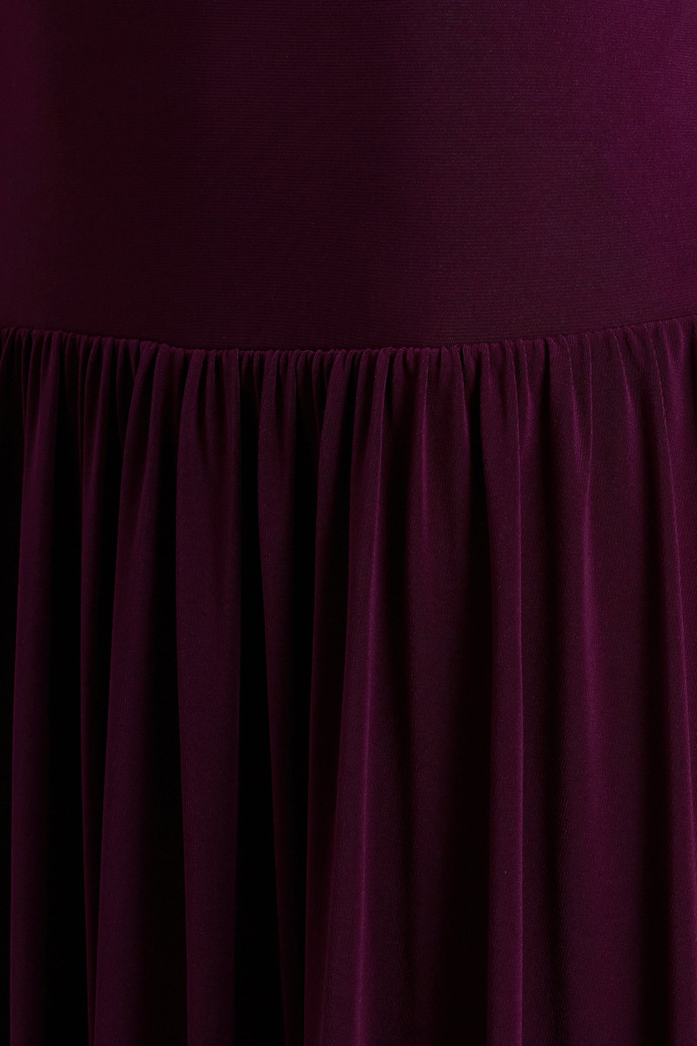 Freesia | Plum Asymmetric-Neck Maxi Dress With Scarf-Detail