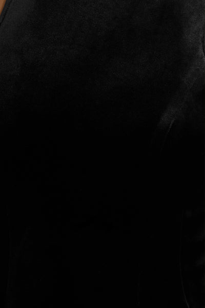 Meva | Black Velvet Hand-Embellished High-Neck Mini Dress