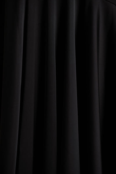 Jemima | Black Satin Halter-Neck Maxi Dress With Feather Trim