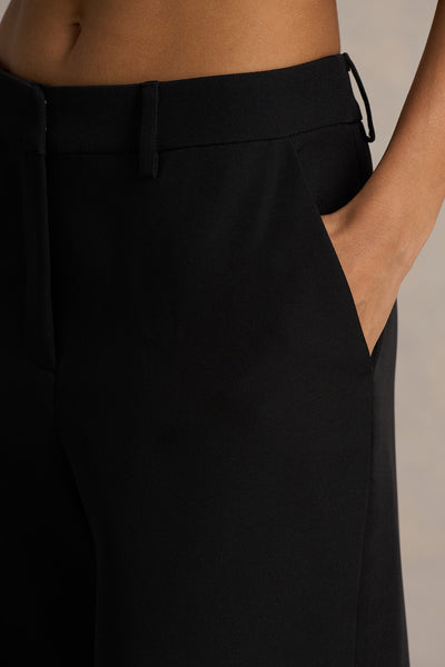 Silvia | Black Straight-Leg Trousers