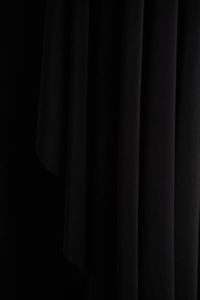 Briony | Black Crew-Neck Maxi Dress With Cape Sleeves