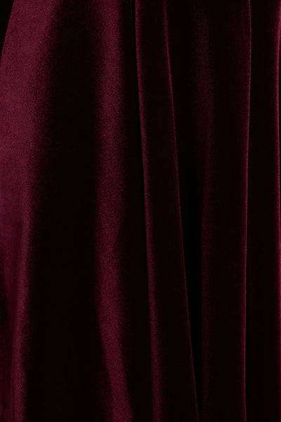 Mina | Burgundy Velvet And Satin Bandeau Skater Mini Dress