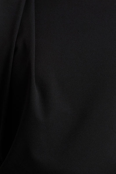 Tiff | Black Crew-Neck Jumpsuit With Draped Detailing