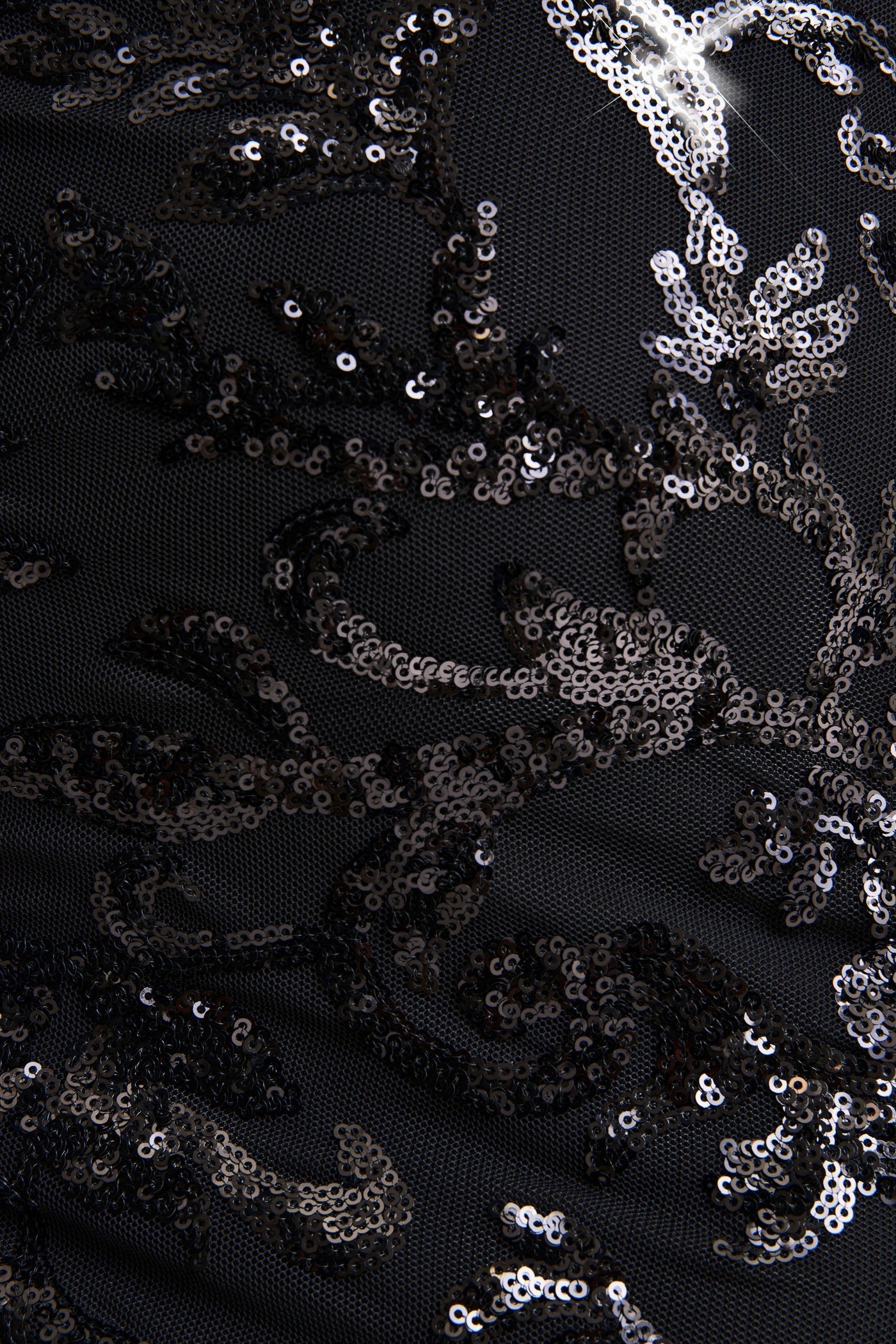 Stellar | Black Embellished Lace High-Neck Maxi Dress With Long Sleeves