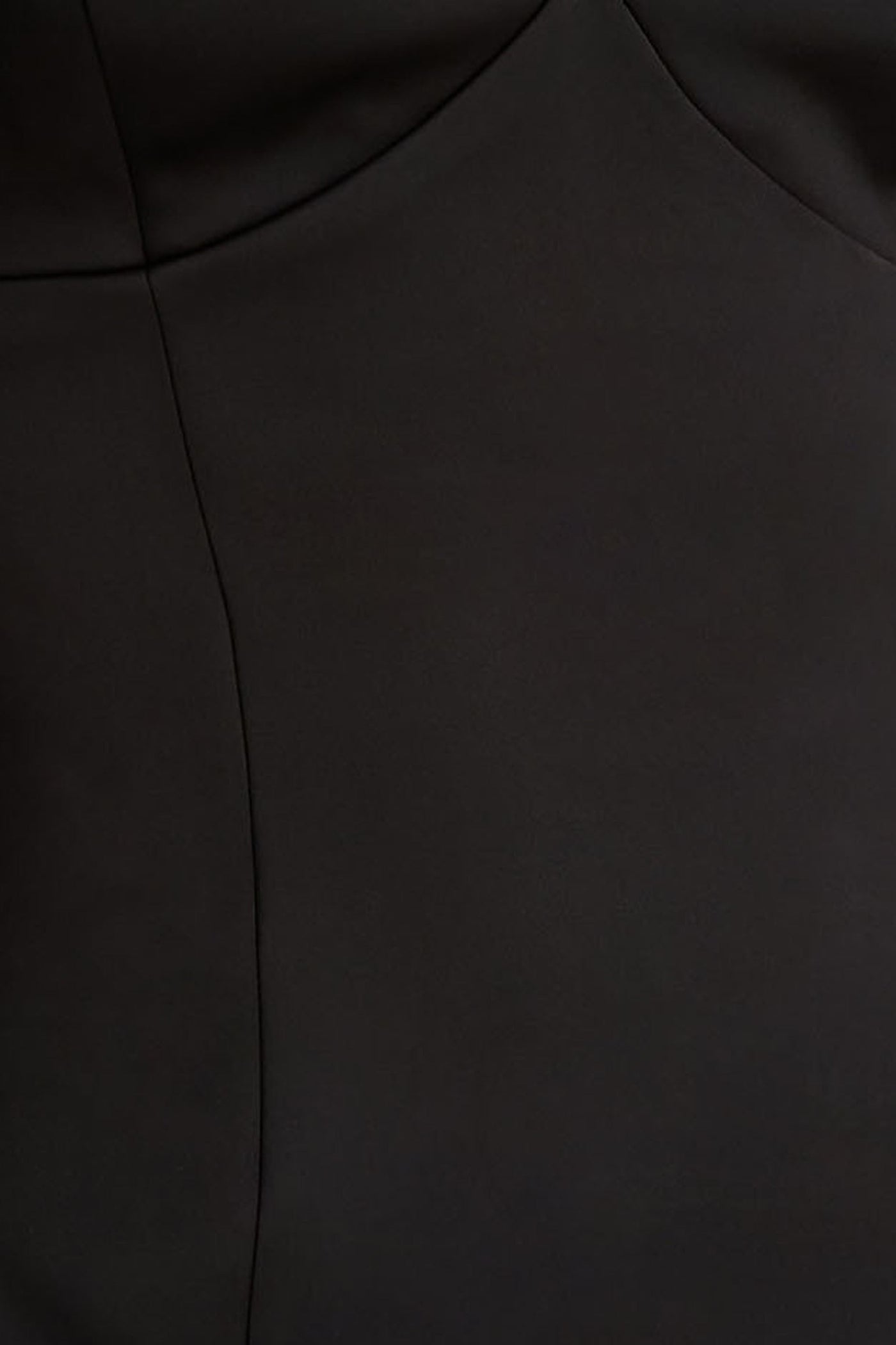 Elara | Black Satin Plunge-Neck Mini Dress