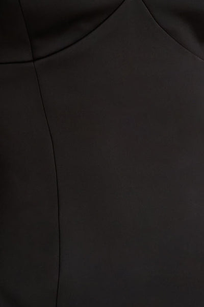 Elara | Black Satin Plunge-Neck Mini Dress