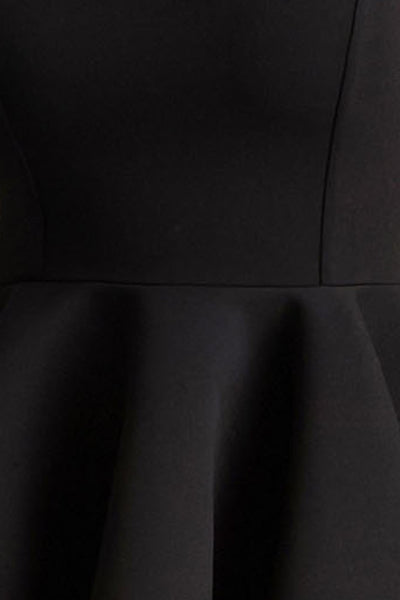 Malia | Black Sweetheart-Neck Skater Mini Dress