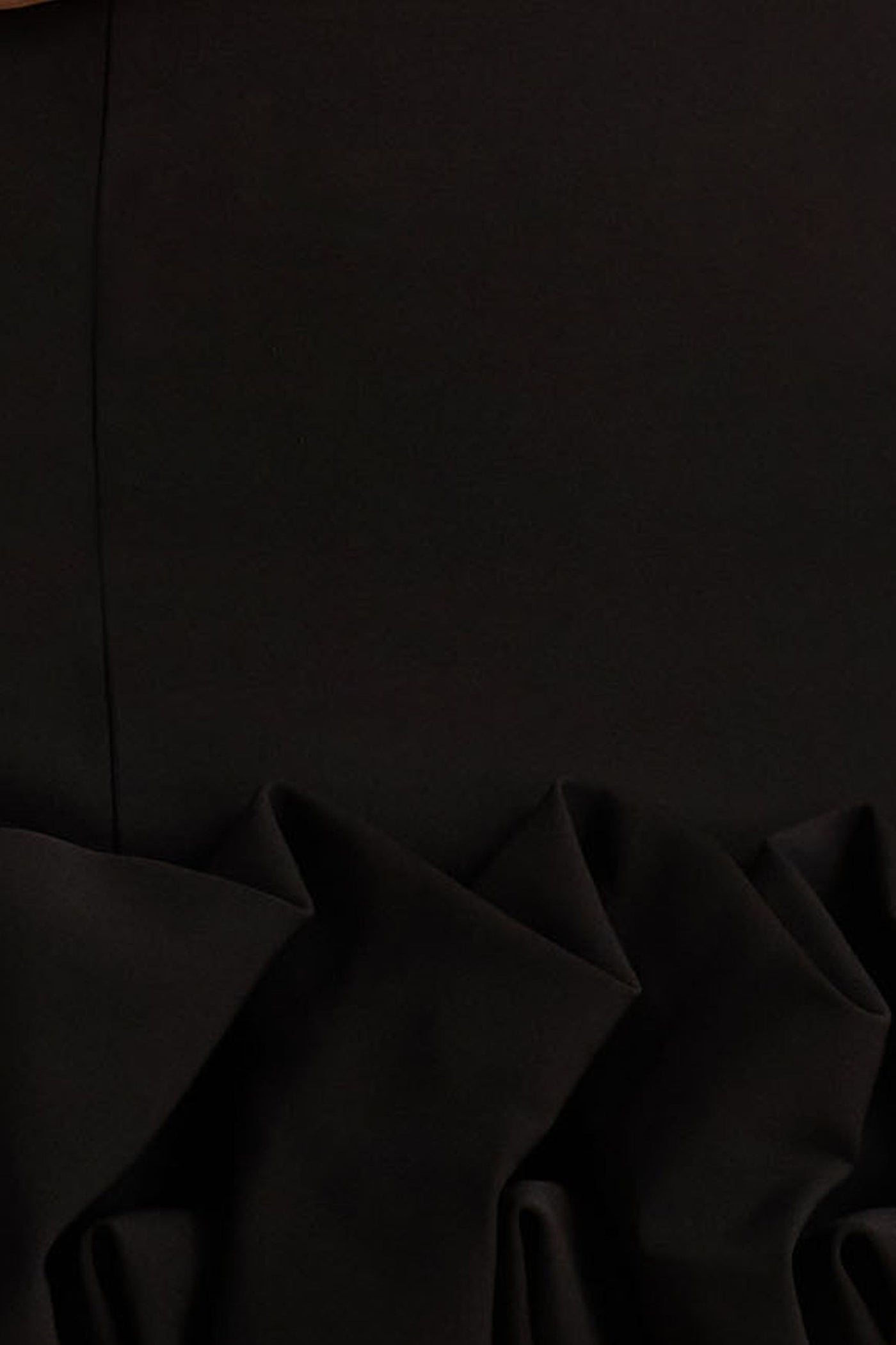 Geneve | Black Halter-Neck Mini Dress With Ruffled Trim