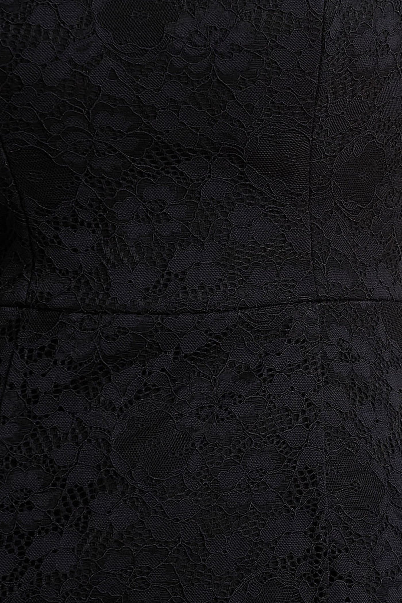 Alissa | Black Lace Square-Neck Midi Dress