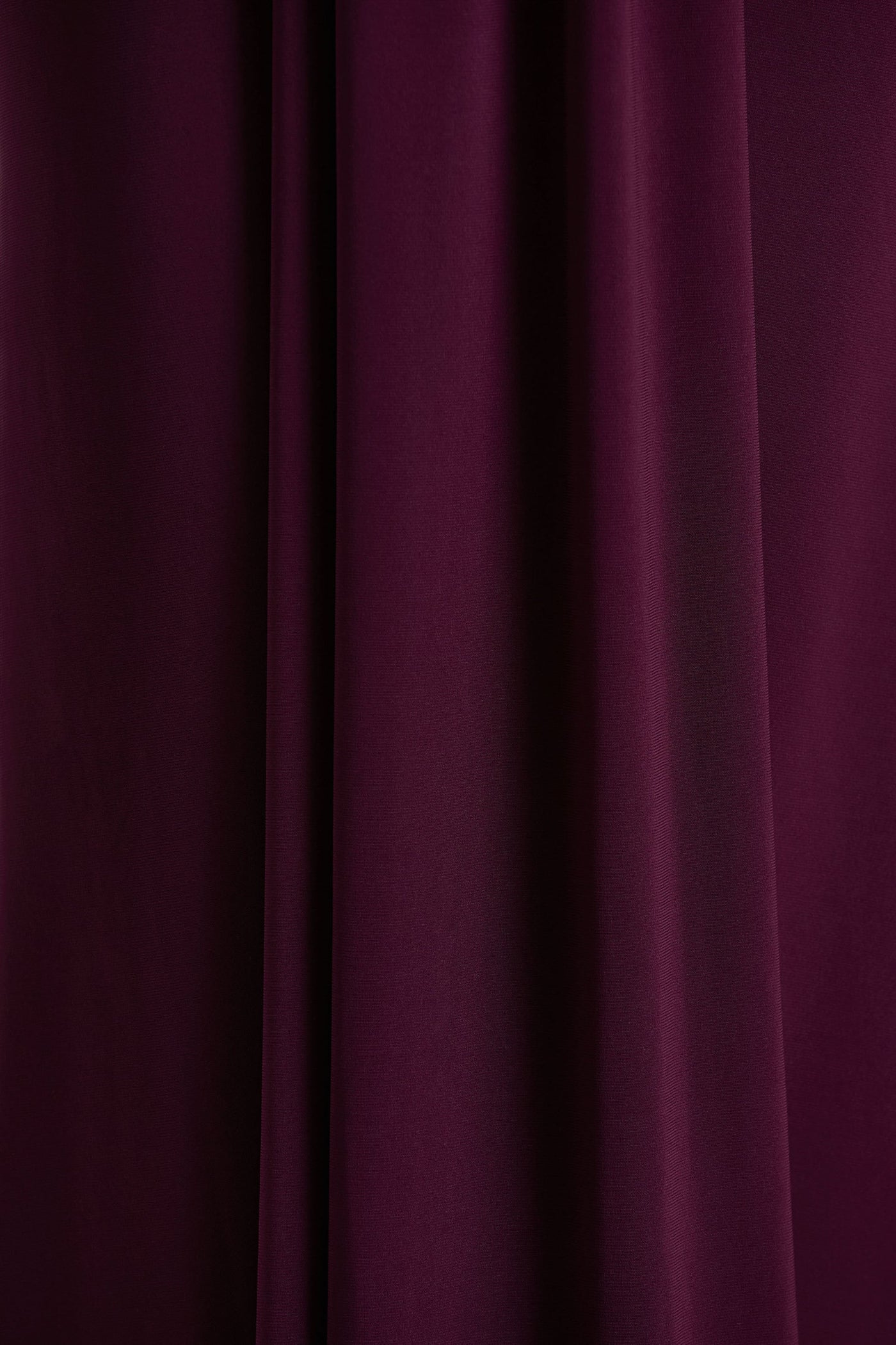 Flashy | Burgundy Plunge-Neck Maxi Dress With Ruched Detailing