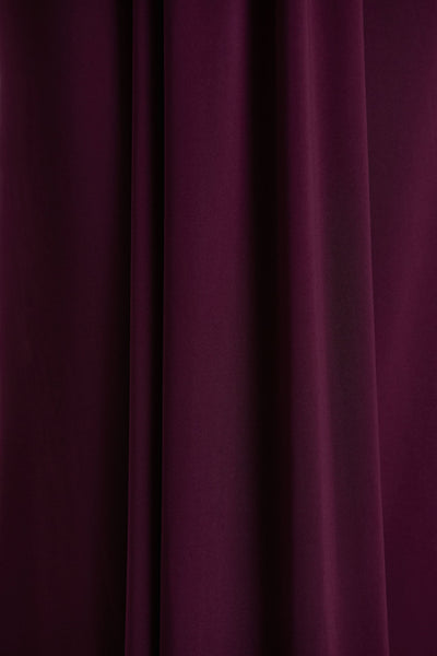 Flashy | Burgundy Plunge-Neck Maxi Dress With Ruched Detailing