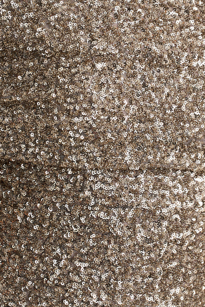 Melina | Champagne Sequin Bardot-Neck Maxi Dress