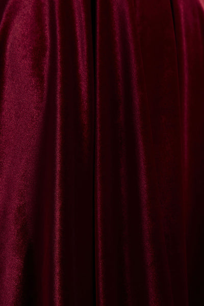 Roxanne | Burgundy Velvet Square-Neck Mini Dress