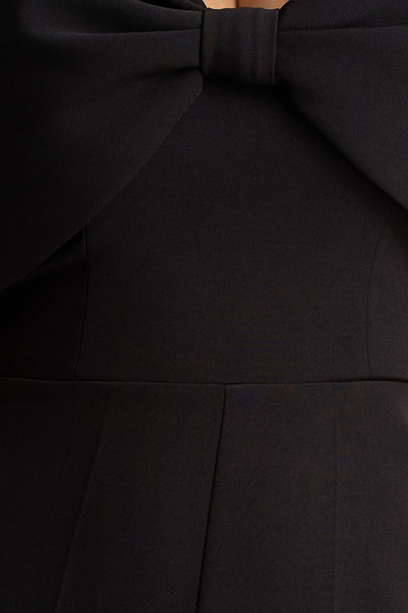 Vivid | Black Plunge-Neck Jumpsuit With Bow-Detail