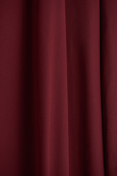 Pristina | Burgundy Boat-Neck Woven Maxi Dress With Cape Detail