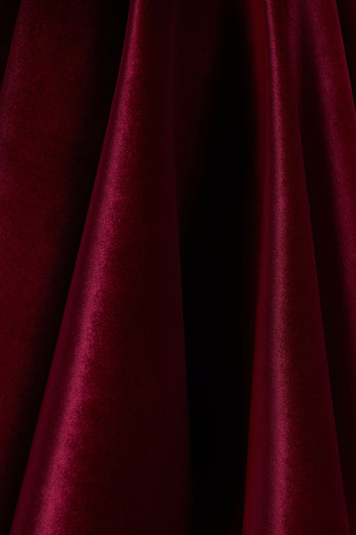 Mirage | Burgundy Velvet Halter-Neck Mini Dress With Skater-Skirt