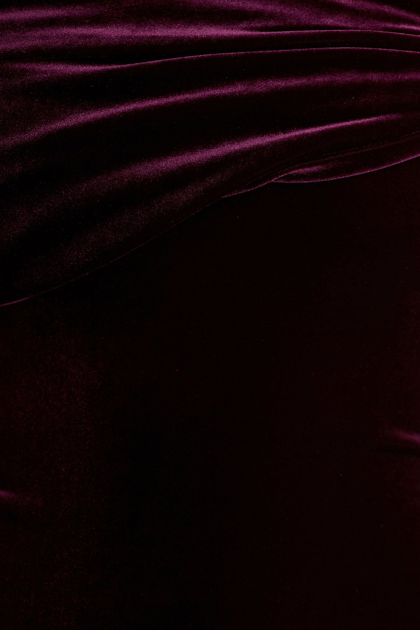 Billie | Burgundy Velvet Bardot-Neck Midi Dress With Twist-Sleeve