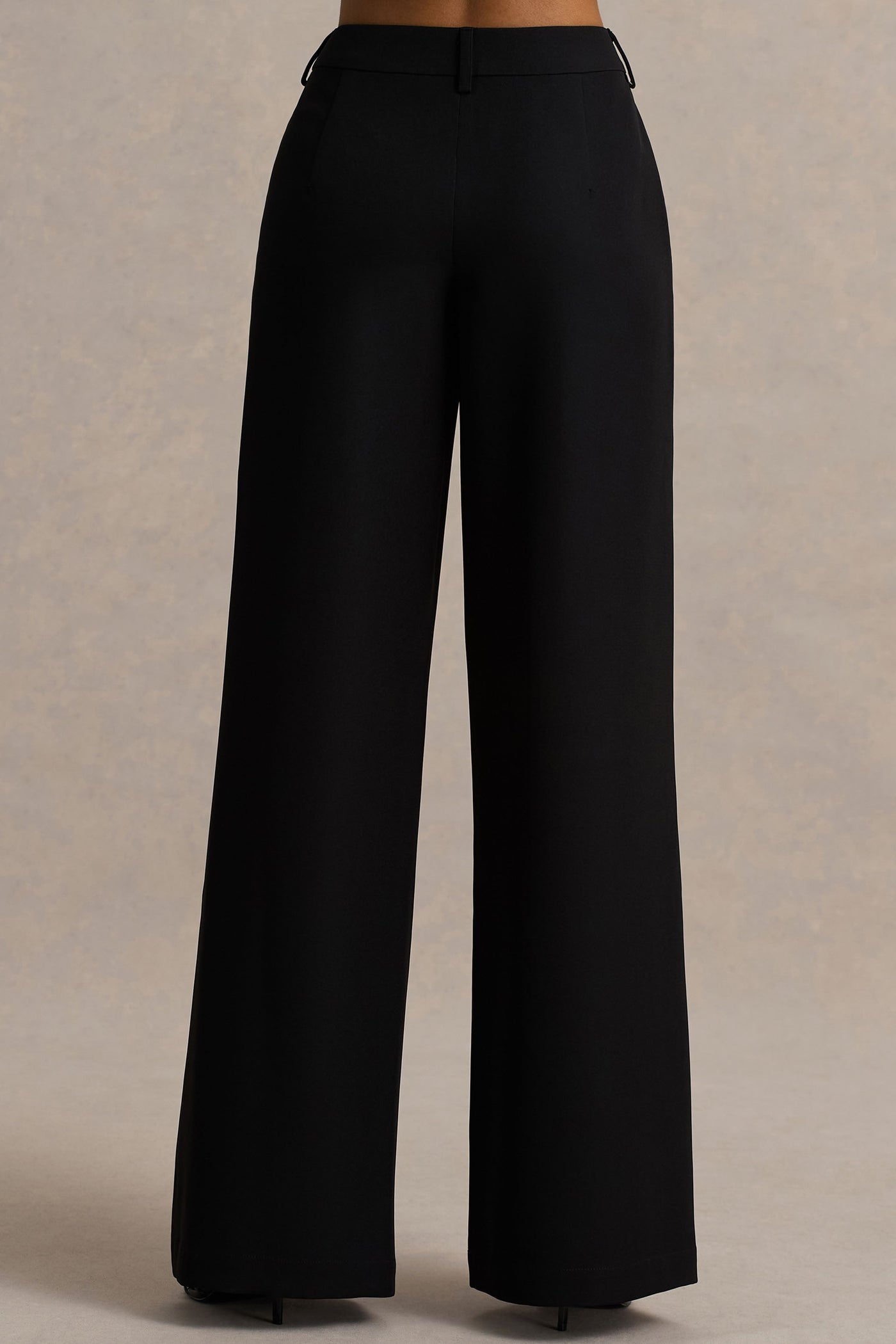 Silvia | Black Straight-Leg Trousers