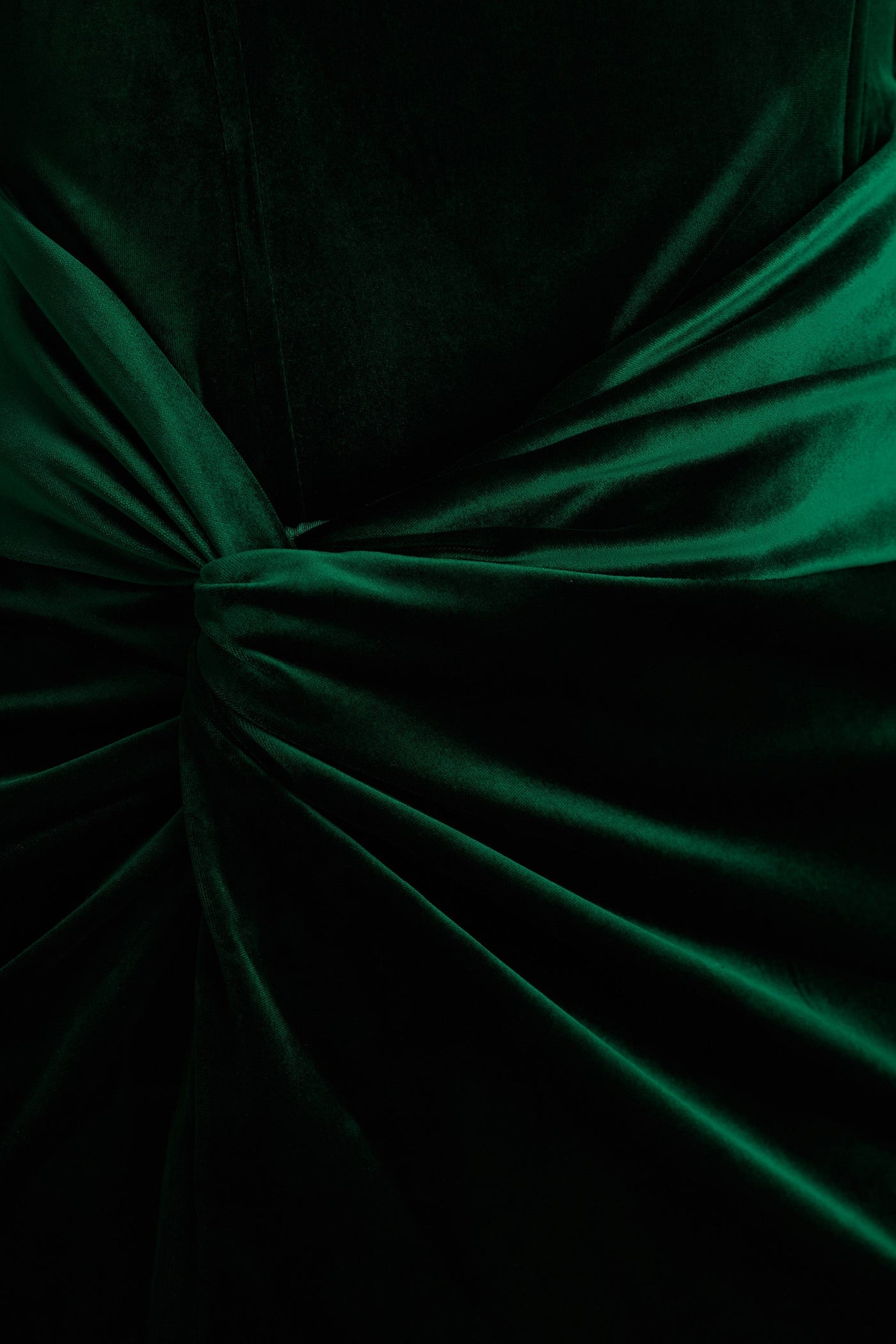 Fay | Bottle Green Velvet Corset Style Knot Maxi Dress