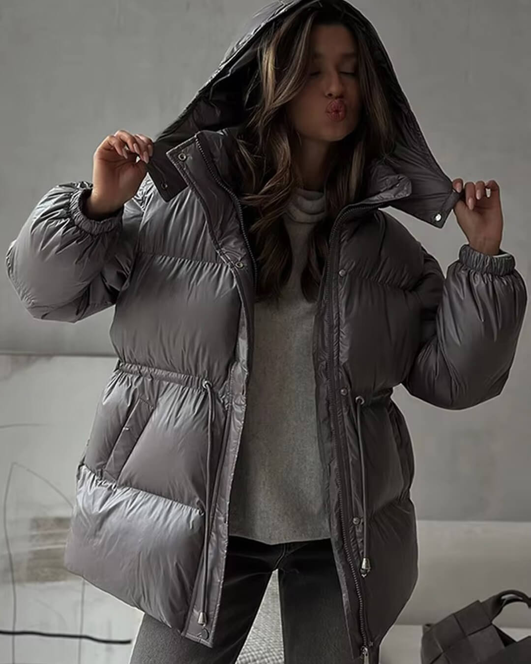 Lorie Padded Jacket with Hood and Drawstring